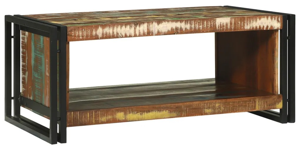 Dohányzóasztal 90x50x38 cm Tömör Fa Újrahasznosított