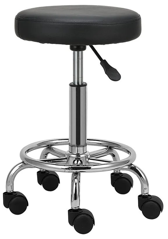 VASHOME Szépségszalonbeli szék, Fodrász szék kerekekkel, fekete