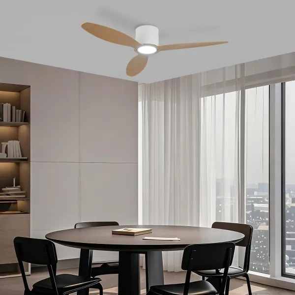 ZEVENTI - LED mennyezeti ventilátor VENTORA LED/24W/230V Wi-Fi Tuya fehér/tölgy + távirányító
