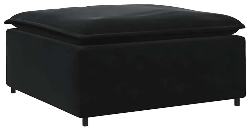 fekete moduláris kanapé lábzsámoly modul 100x100x48 cm