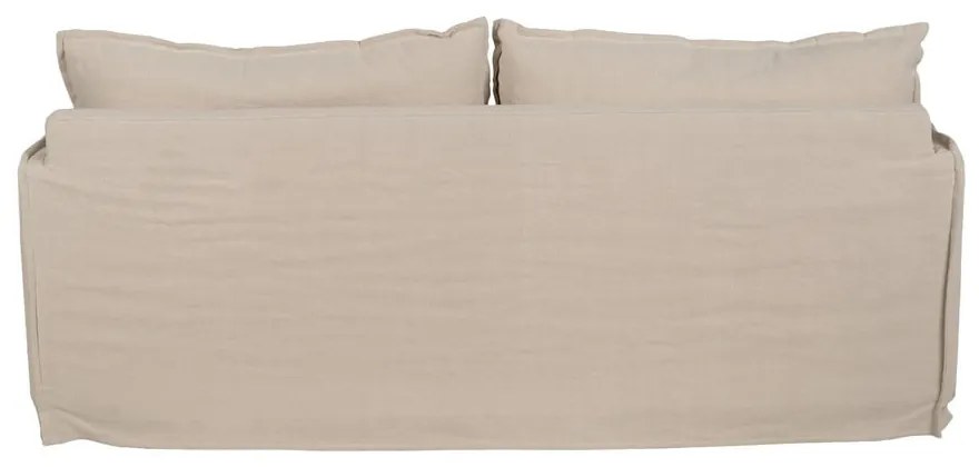 Krémszínű len kanapé 200 cm – Ixia