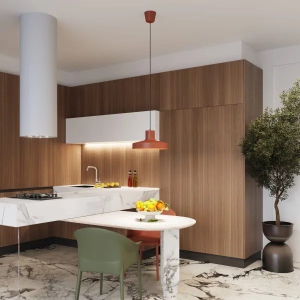 Sollux SL.1706 - Csillár zsinóron BILO 1xE27/15W/230V átm. 35 cm narancs