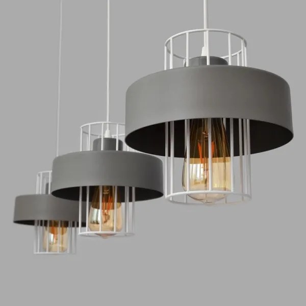 Csillár zsinóron VOLTA 3xE27/15W/230V szürke