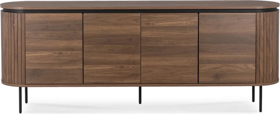 Komód 200 cm méretben, négyajtós kivitelben, dió színben BECK