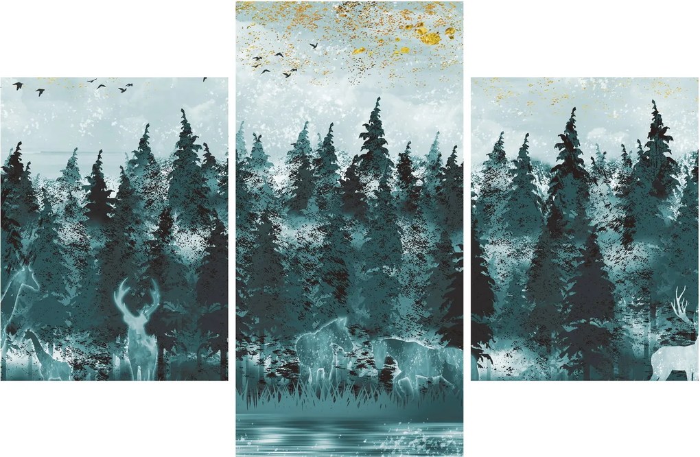 Kép - Állatok az erdőben (90x60 cm)