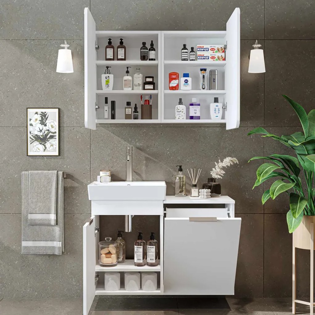 Dubai mosdószekrény, fehér, 92,2 cm – TR283VLN1126