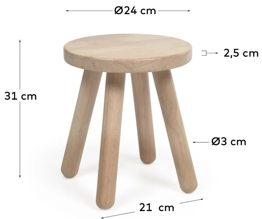 Dilcia kaucsukfa gyerek ülőke, ø 24 cm - Kave Home