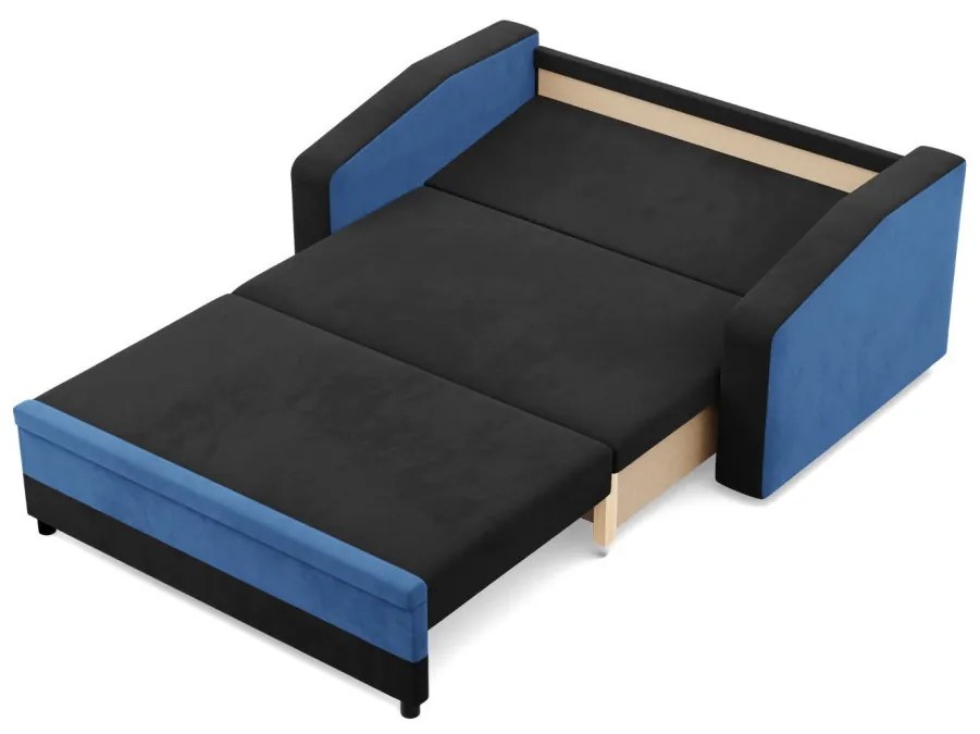 Hewlet kanapé, szövet anyag, fekete - kék