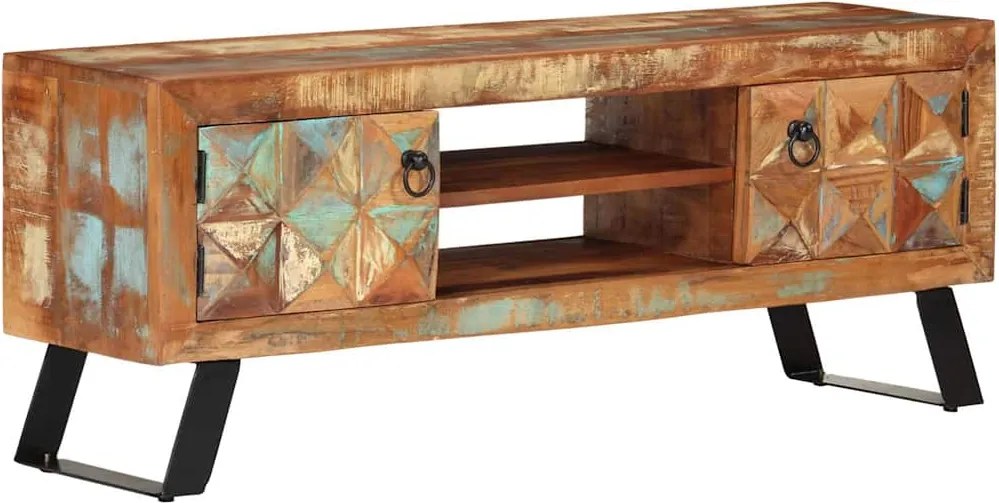 vidaXL tömör újrahasznosított fa TV-szekrény 112 x 30 x 45 cm