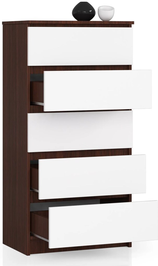 Komód Kadir Típus 3 (wenge + fehér). Akció -12%. 1068857