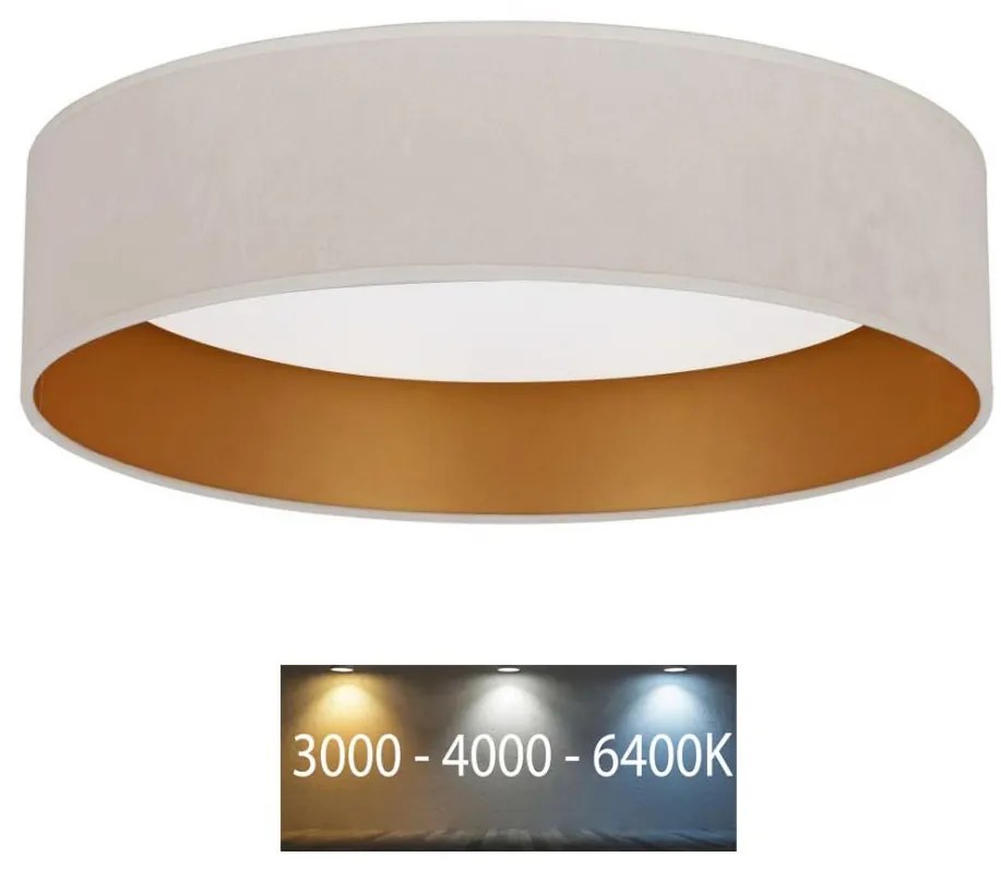 Brilagi - VELVET LED mennyezeti lámpa 24W 230V 3000/4000/6400K krém/arany
