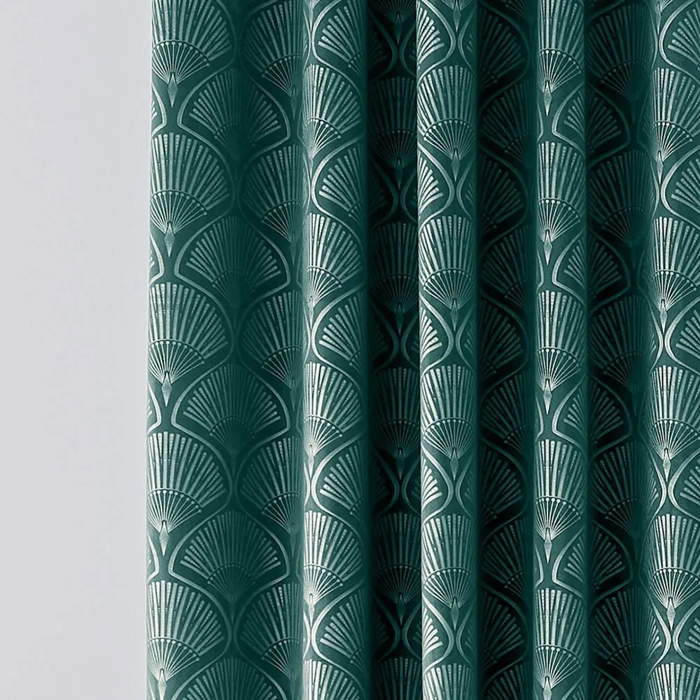 Zöld függöny szett 2 db-os 168x183 cm Art Deco Pearl – Catherine Lansfield