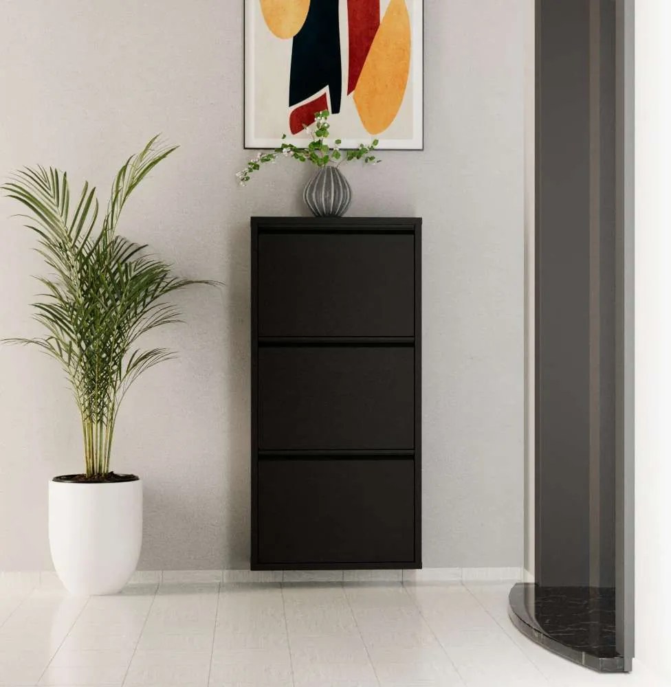 Cipősszekrény, fekete, 50 cm – TR159ORN1103