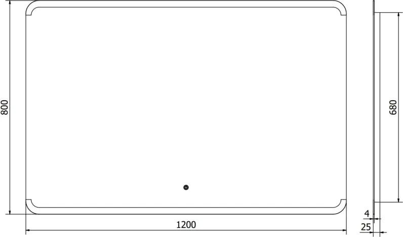 Mexen Nida LED megvilágítású fürdőszobai tükör, 120 x 80 cm, 6000K, páramentes - 9806-120-080-611-00