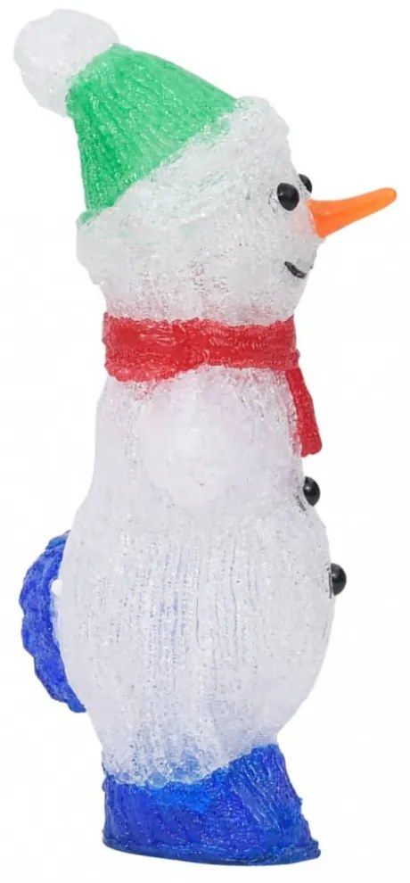 LED-es akril karácsonyi hóemberfigura bel- és és kültérre 30 cm
