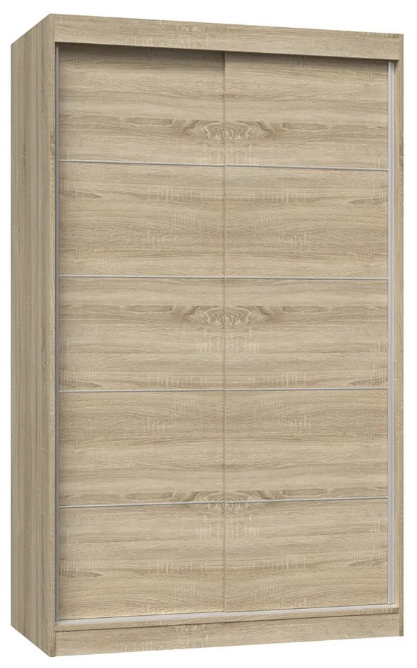 Aldabra IGA 120 C tolóajtós gardróbszekrény 120x61x200, díszcsíkos, sonoma
