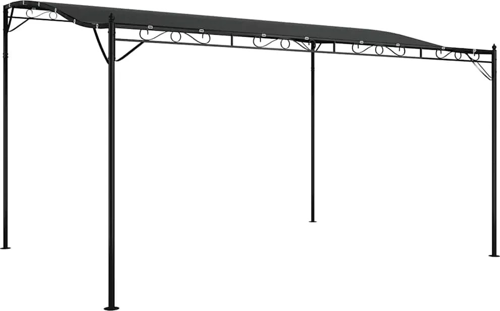 vidaXL antracitszürke szövet és acél pavilon 4 x 3 m 180 g/m²