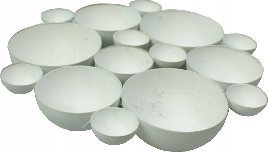 Gyertyatartó fém fehér T-light 21 cm