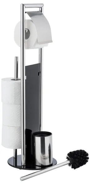 WENKO 24075800 - WC szett RAVINA 20x707 cm rozsdamentes acél/ezüst/fekete