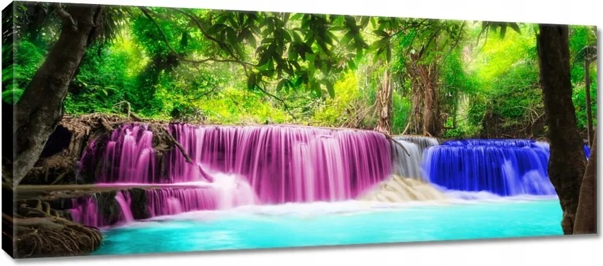 Vászonkép 100x40 Színes vízesés