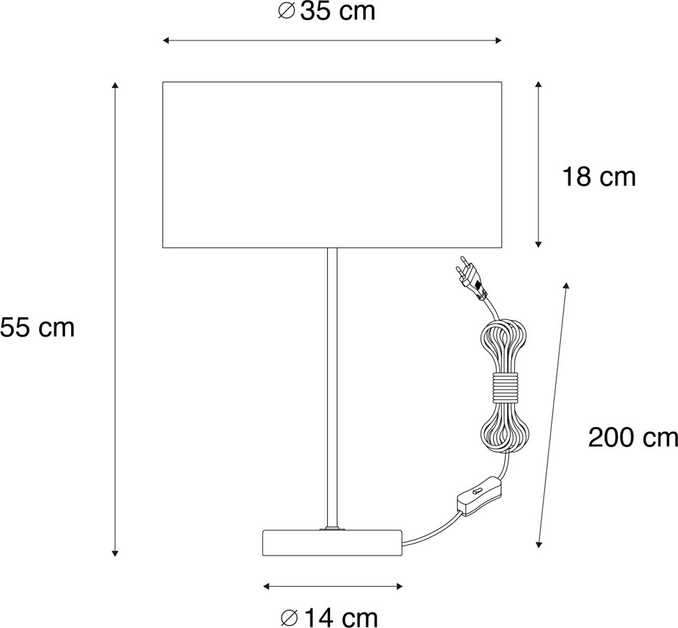 Asztali lámpa sárgaréz ovális bársony lámpabúrával, zöld, 35 cm - Simplo