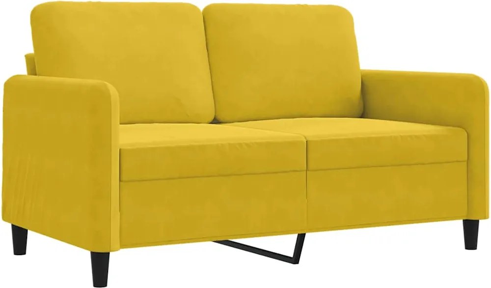 vidaXL kétszemélyes sárga bársony kanapé 120 cm