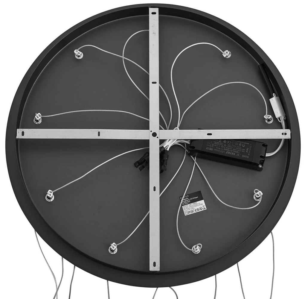 Design függőlámpa fekete 9-lámpás LED-del 3 fokozatban szabályozható - Vide Anella