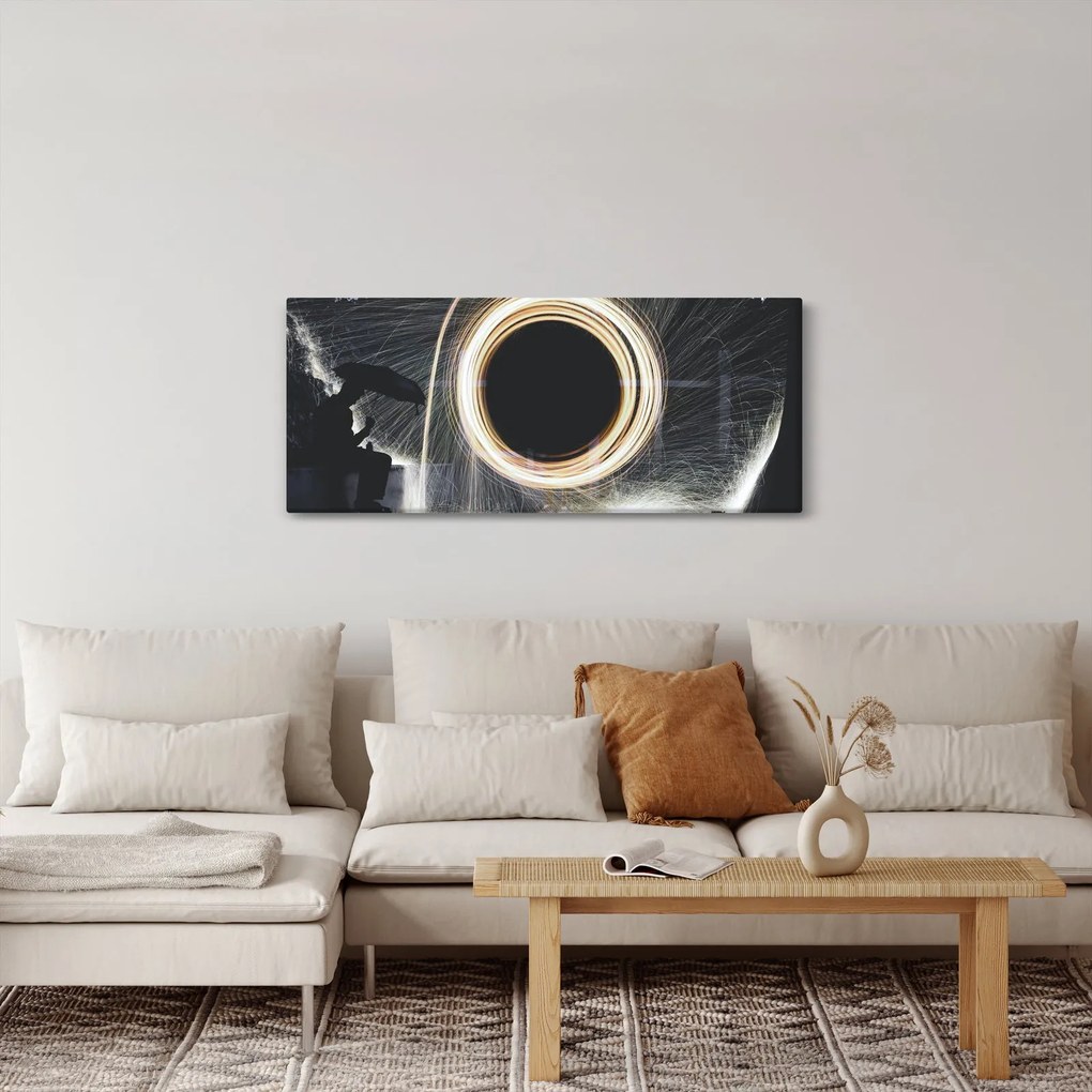 Kép - Világos show az esőben (120x50 cm)