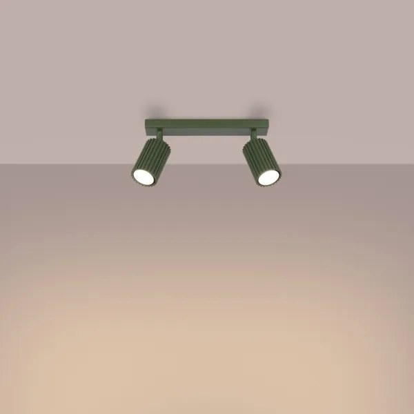 Sollux SL.1618 - Spotlámpa KARBON 2xGU10/10W/230V zöld