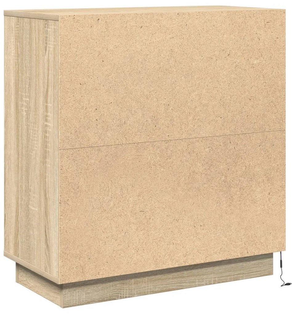 LED-es oldalszekrény Sonoma tölgy színben - 71 x 34,5 x 75 cm - Mérnökelt fából készült