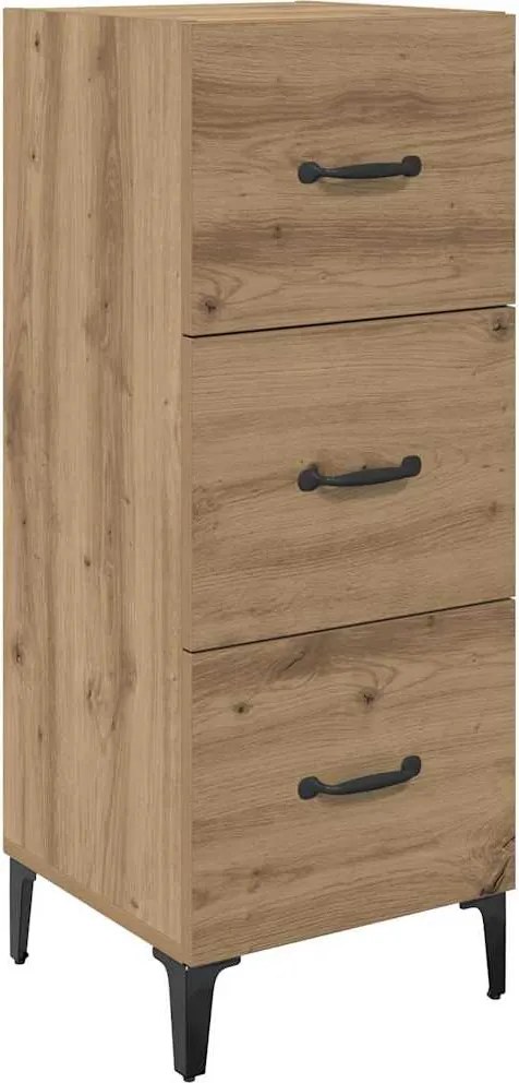 vidaXL Széf fiókkal Artisan tölgy 34,5 x 34 x 90 cm Faanyag