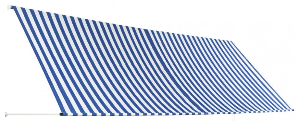 feltekerhető kék és fehér napellenző 400 x 150 cm