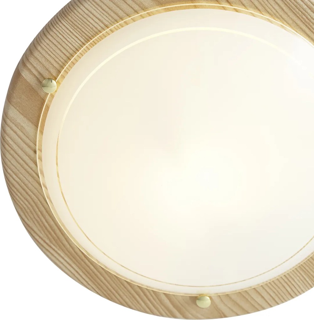 Klasszikus mennyezeti lámpa természetes színben, fehér üveggel - Mesiac