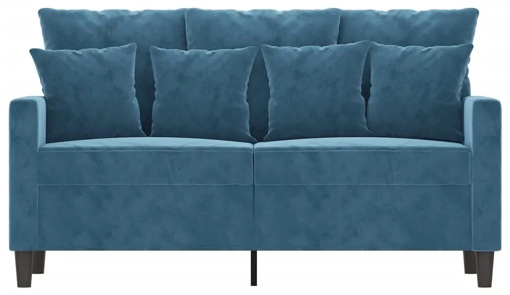 vidaXL kétszemélyes kék bársony kanapé 120 cm