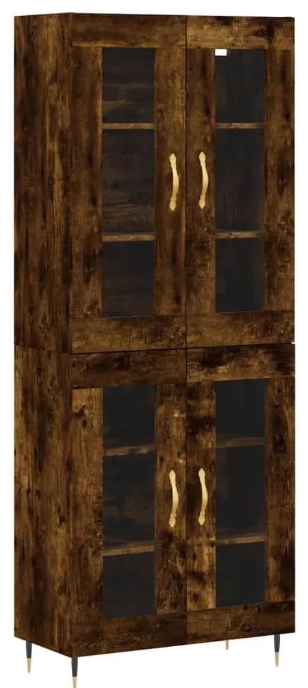 füstös tölgy színű szerelt fa magasszekrény 69,5 x 34 x 180 cm