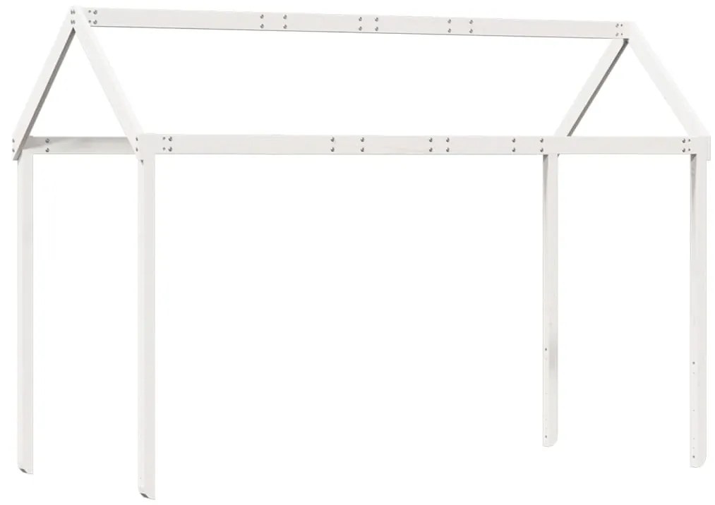 fehér tömör fenyőfa gyerekágytető 207 x 95,5 x 159 cm