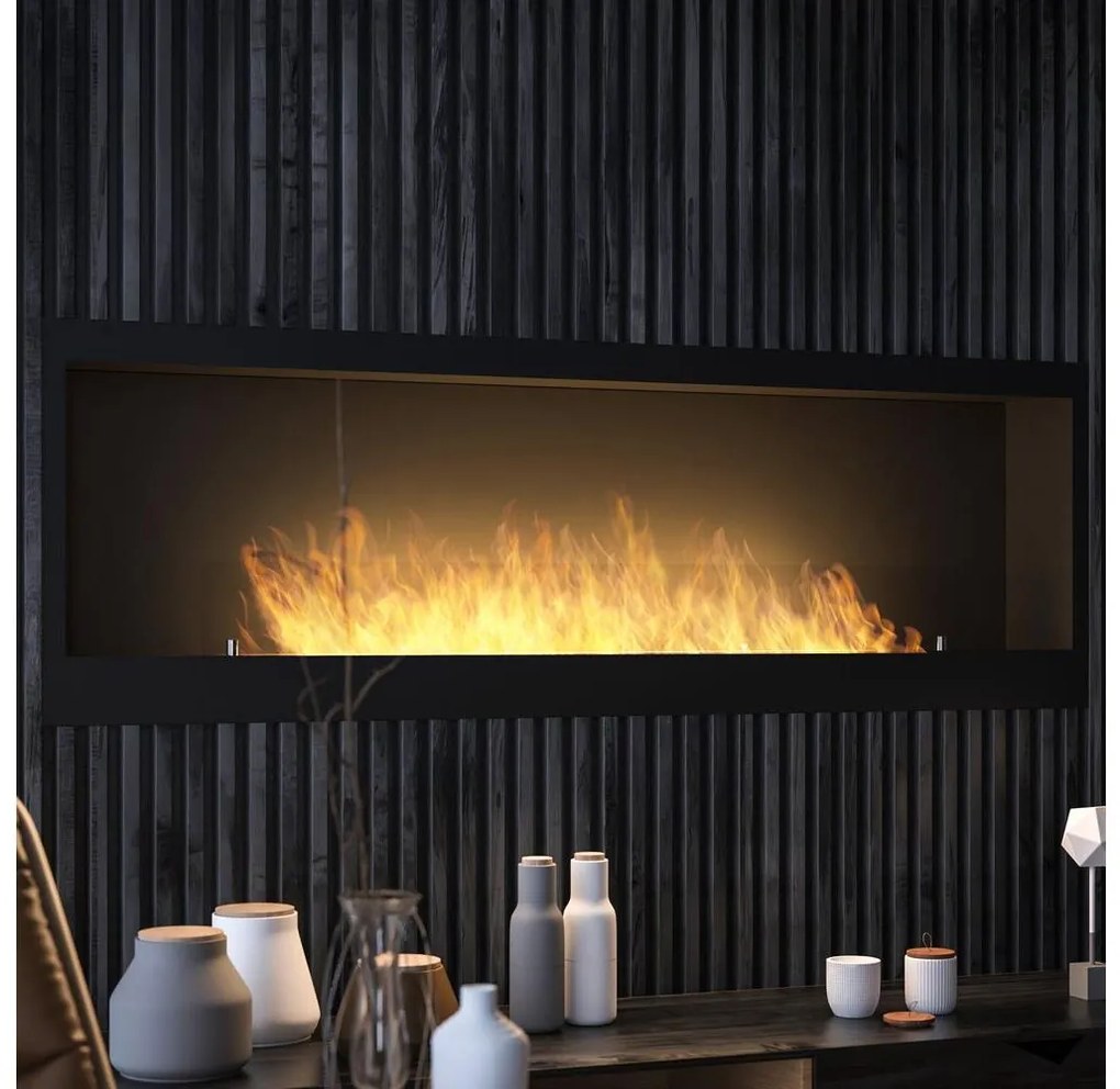 InFire - Beépített BIO kandalló 150x50 cm 4,2kW fekete