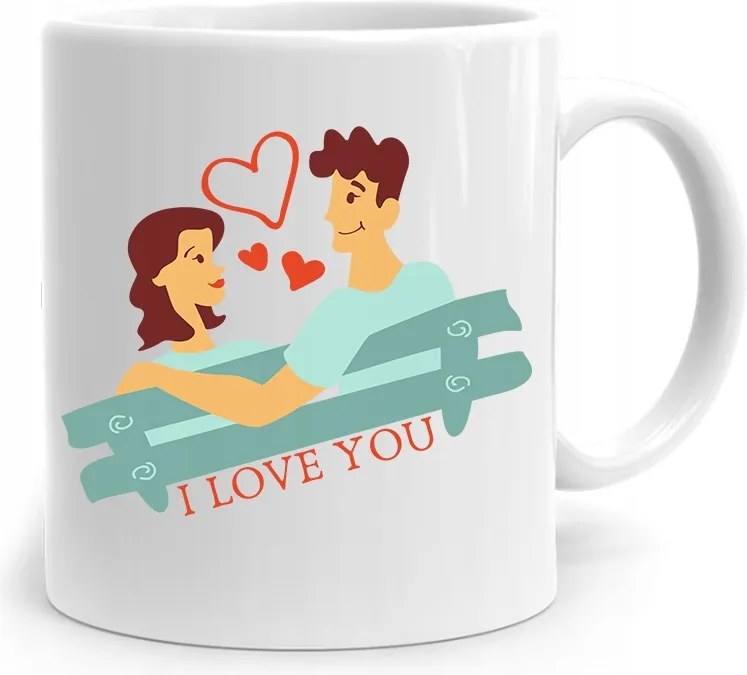 Bögre Ajándék Valentin Napra I Love You fényképes nyomtatással