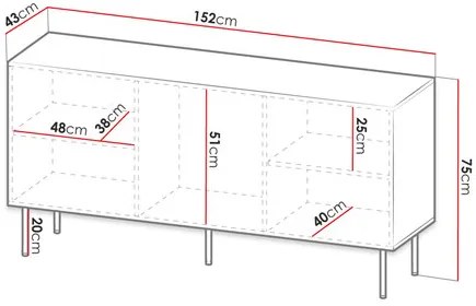 Szekrény Lomaller 152 (fehér + fekete) . 1105932