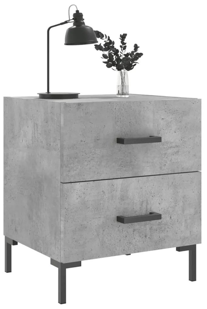 2 db betonszürke szerelt fa éjjeliszekrény 40 x 35 x 47,5 cm