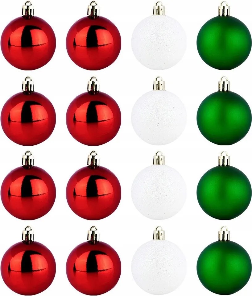 16x Karácsonyi gömbök Törhetetlen Színes Karácsonyfa gömb szett