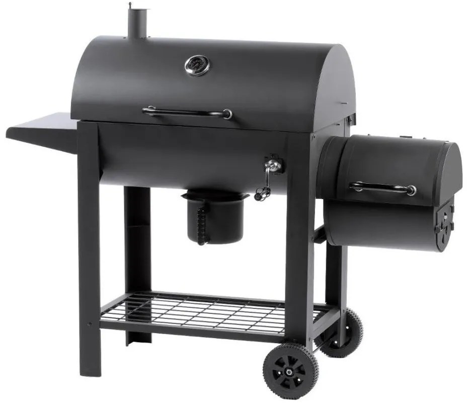 Fieldmann - Faszén grill füstölővel fekete