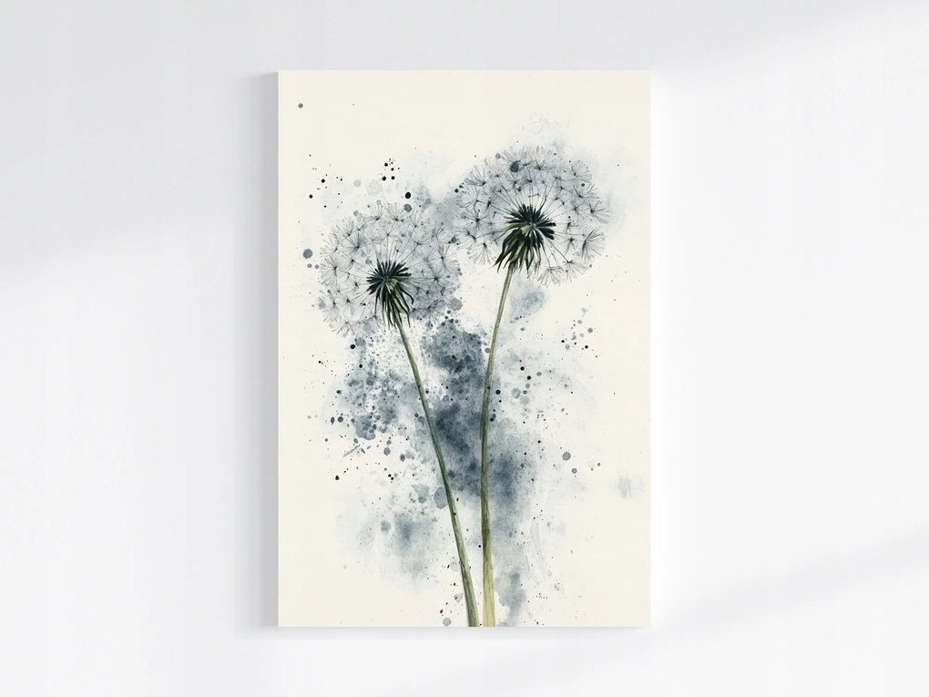 Vászonkép Canvas Akvarell Természet Kert Rét Virágok Pitypangok 80x120