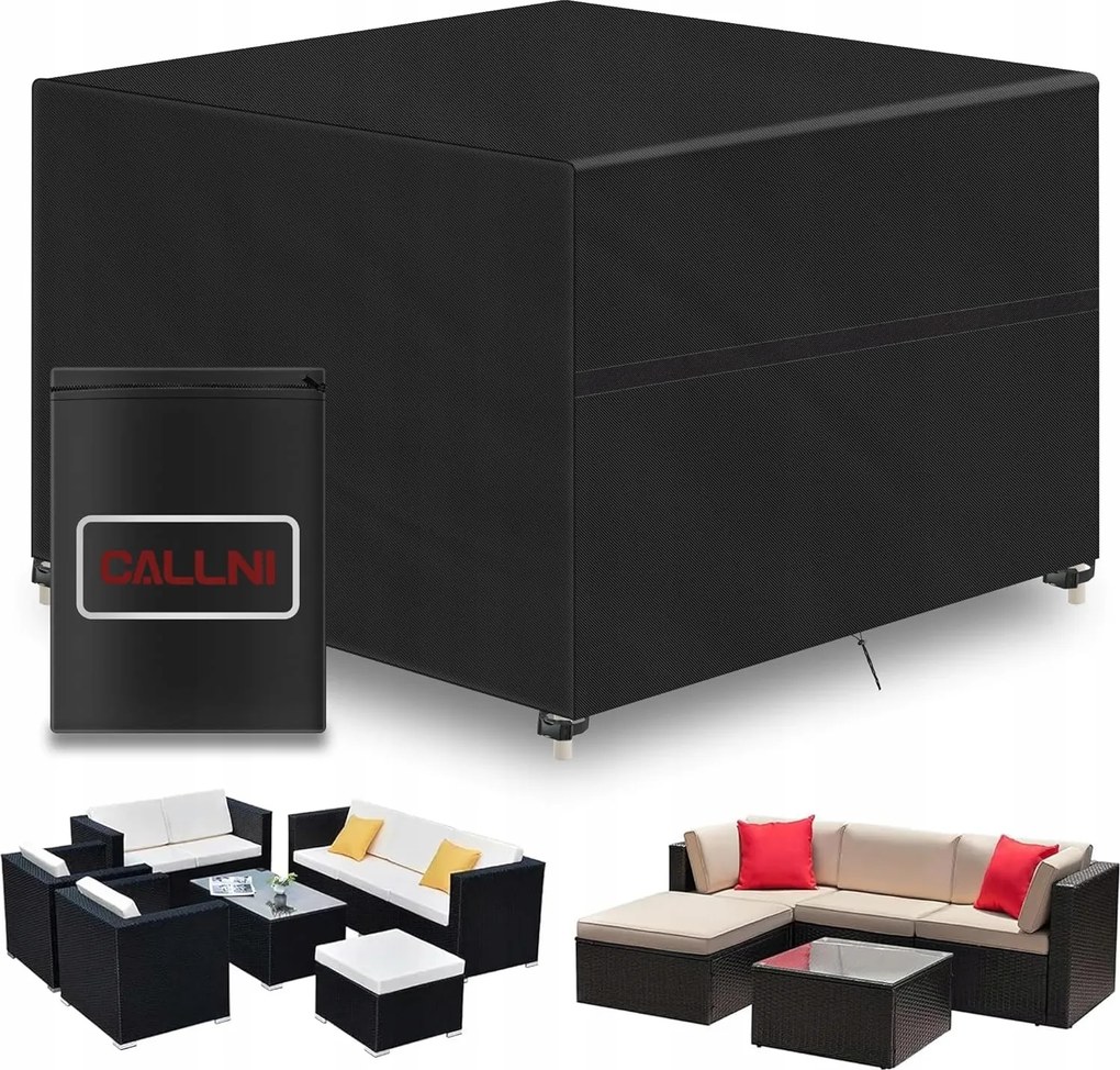 Kerti asztalhuzat 125 x 125 x 74 cm fekete