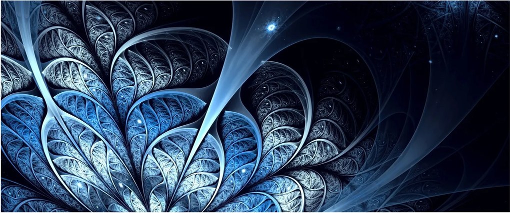 Egy sötétkék virág képe (120x50 cm)
