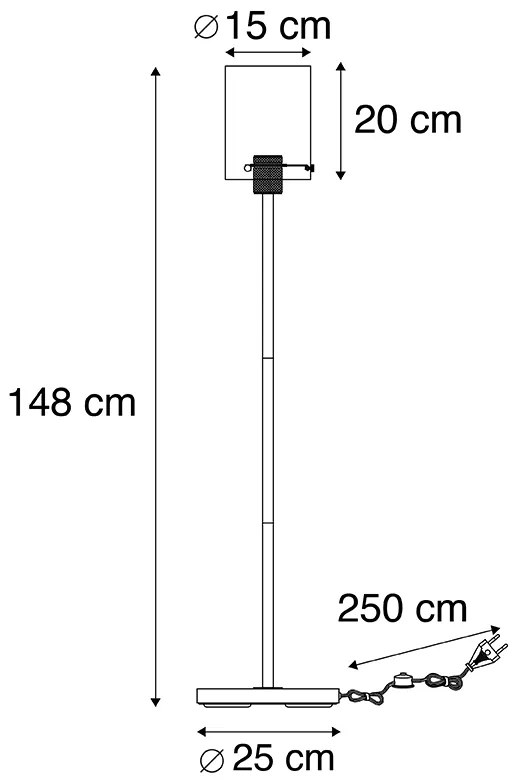 Design állólámpa fekete füstüveggel - Dome