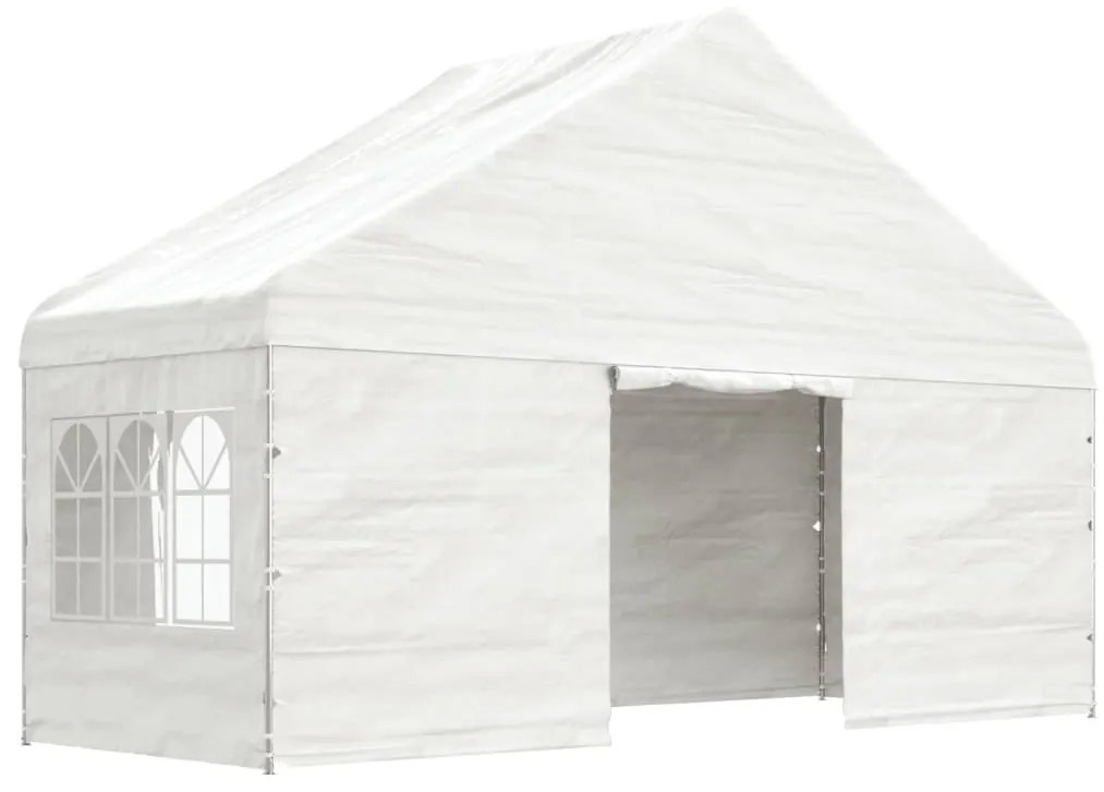 fehér polietilén pavilon tetővel 8,92 x 5,88 x 3,75 m