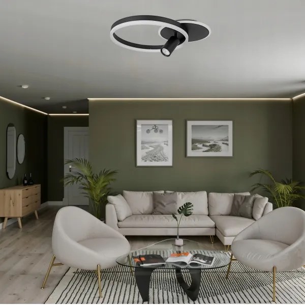 LED mennyezeti lámpatest LED/38W/230V + 1xGU10/30W fekete