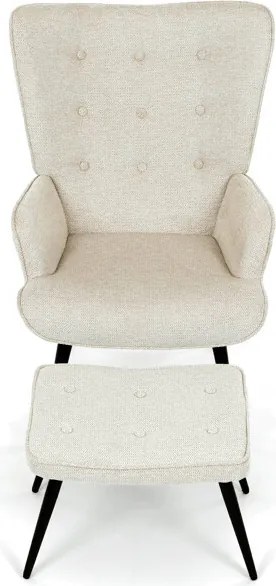 Relaxációs fotel, bézs, bársony kárpit, AK-303 CRM2