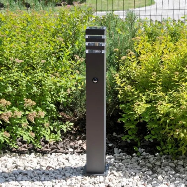 Kültéri lámpa TEKSAS szenzorral 1xE27/12W/230V IP44 74 cm antracit